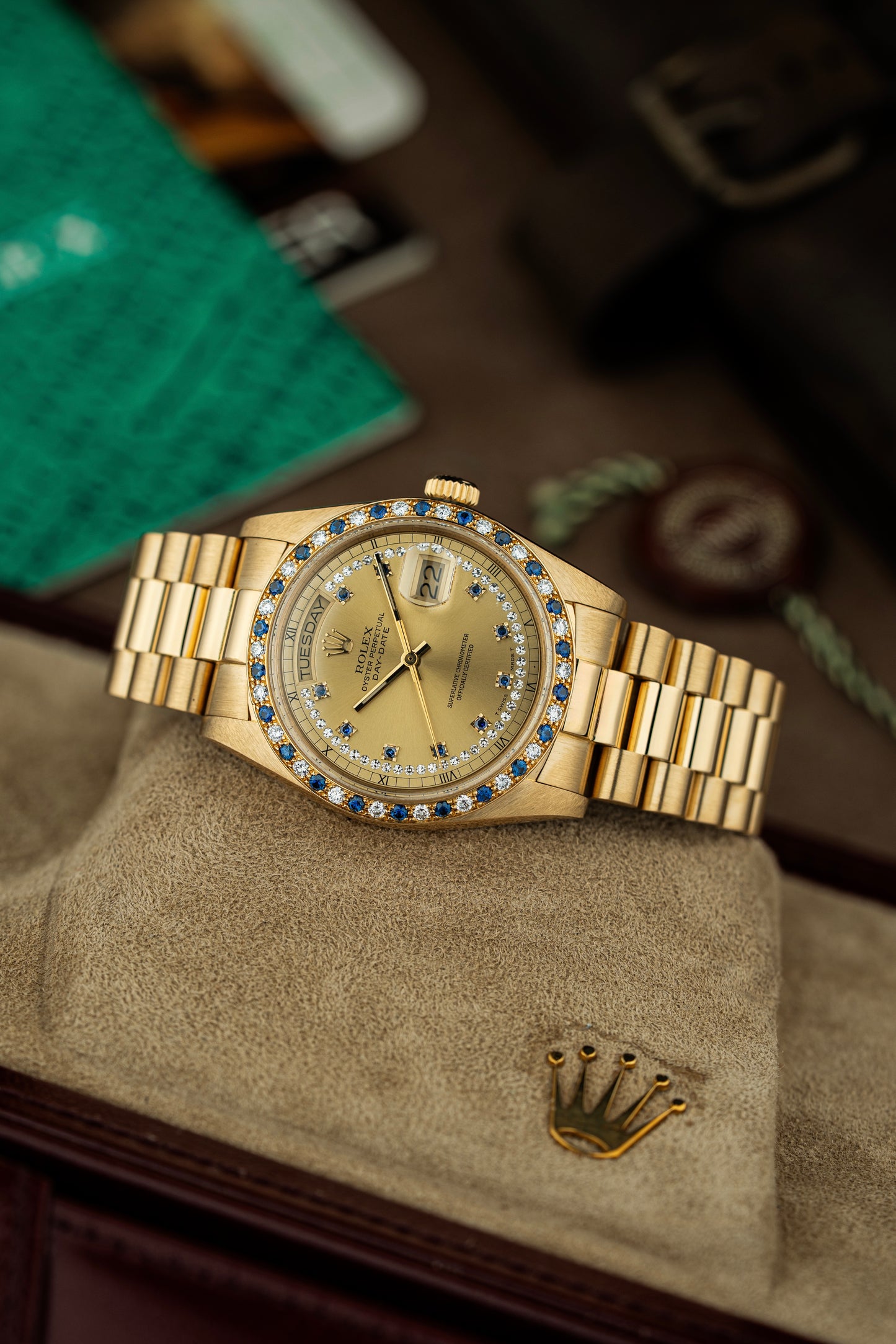 Rolex Day-Date 36mm Rare Factory Sapphire & Diamonds - Ref. 18148