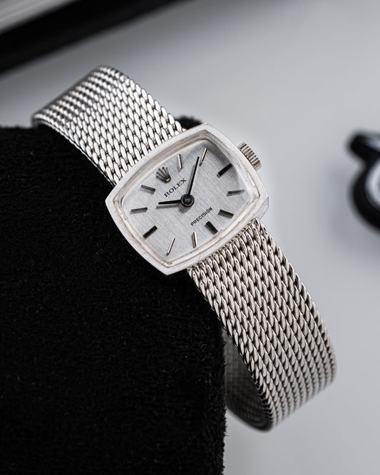 Rolex Precision 9ct White Gold Manual-Wound Cocktail Watch