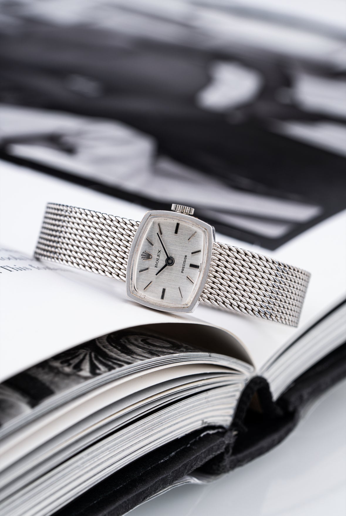 Rolex Precision 9ct White Gold Manual-Wound Cocktail Watch