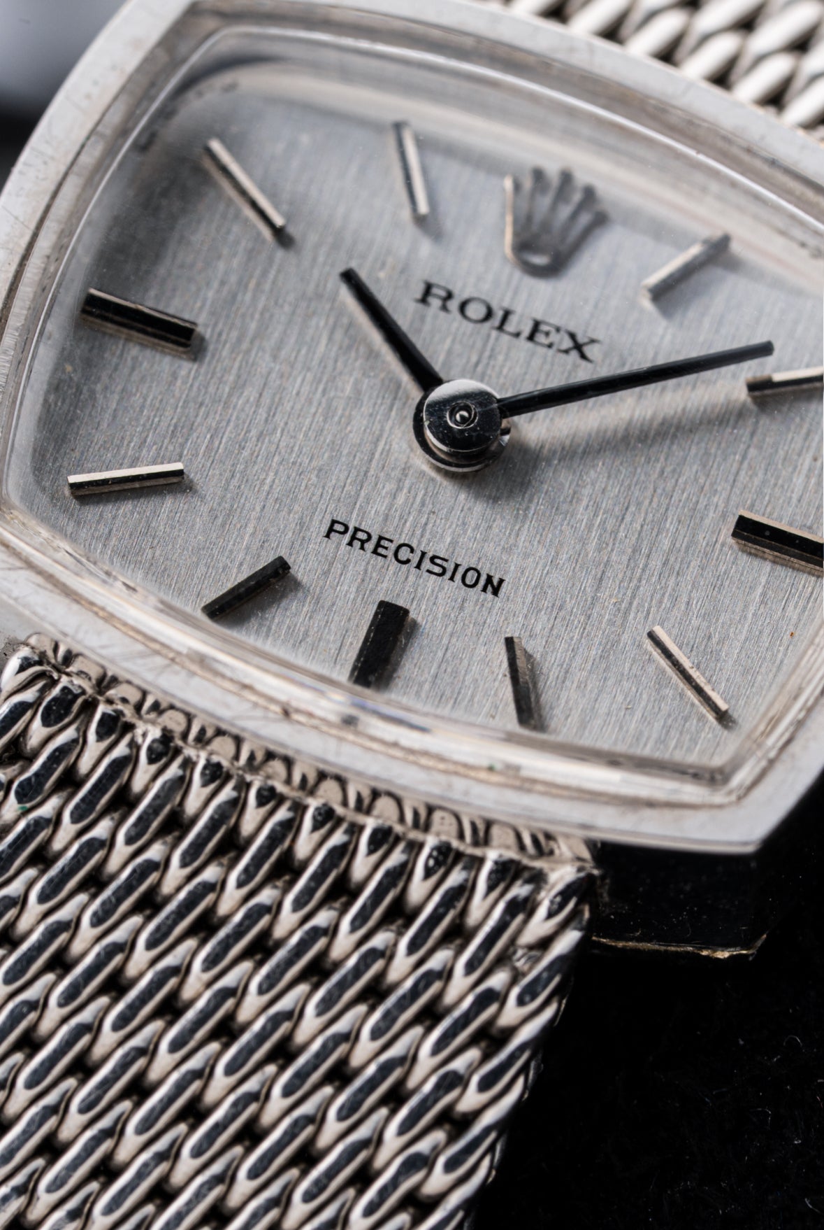 Rolex Precision 9ct White Gold Manual-Wound Cocktail Watch