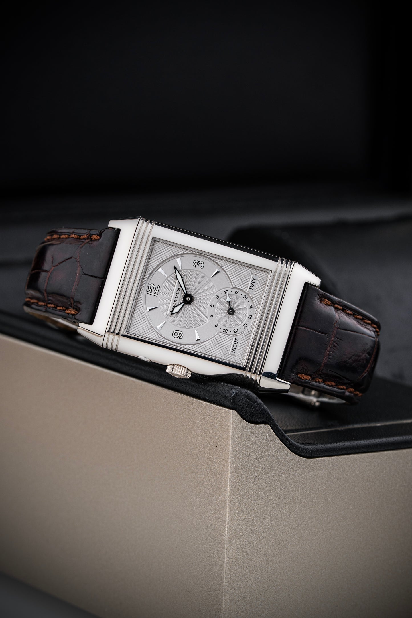 Jaeger LeCoultre Reverso Night & Day 18k White Gold - Ref. 270.3.51