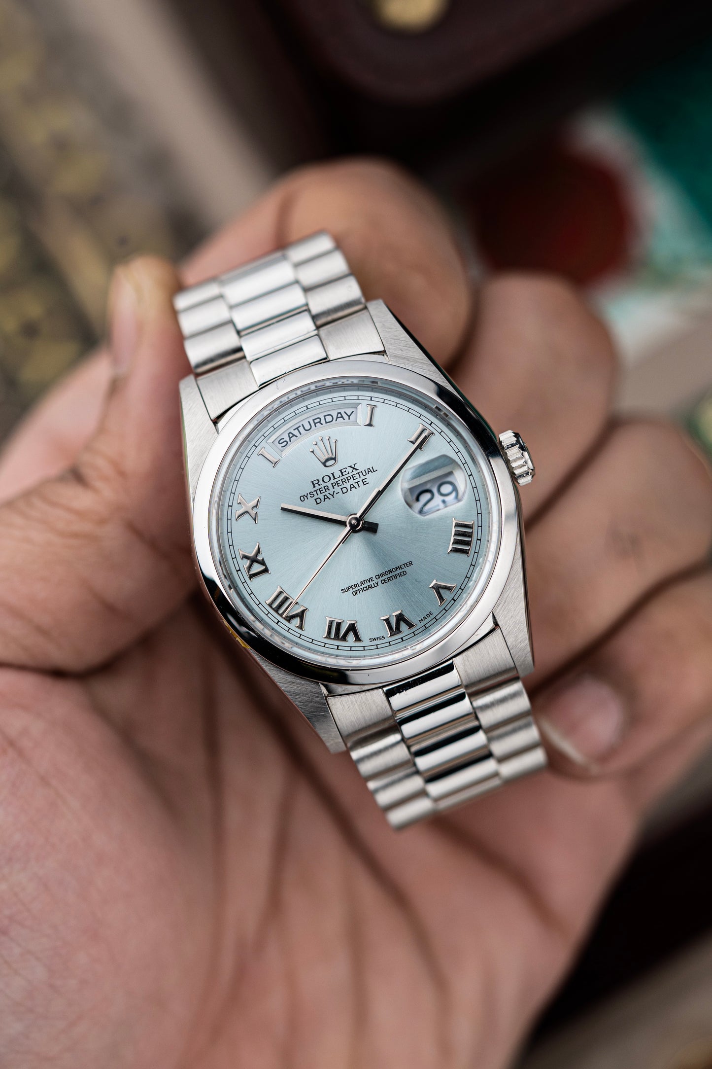 Rolex Day-Date 36mm Platinum Ice-Blue - Ref. 18206