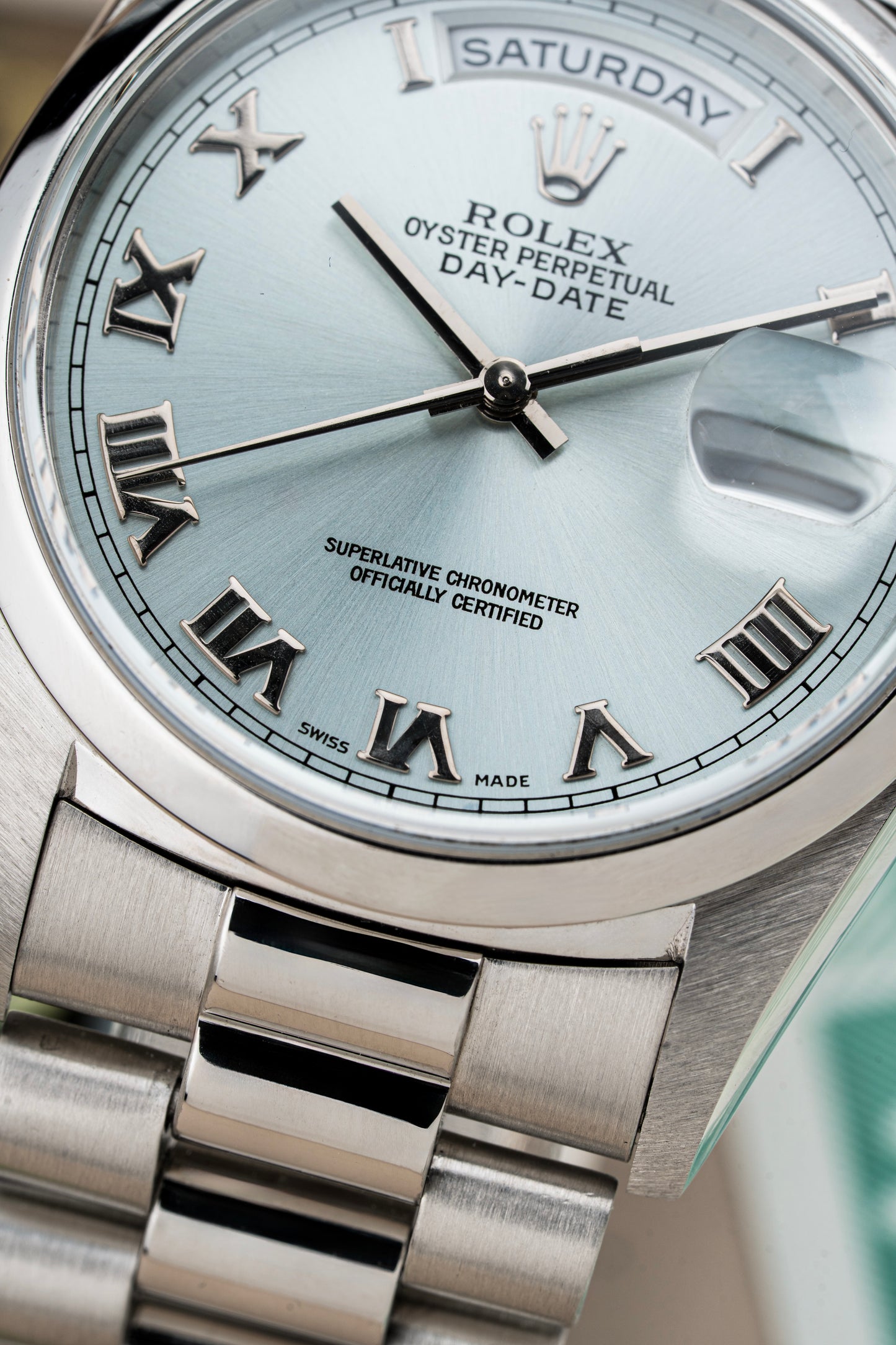 Rolex Day-Date 36mm Platinum Ice-Blue - Ref. 18206