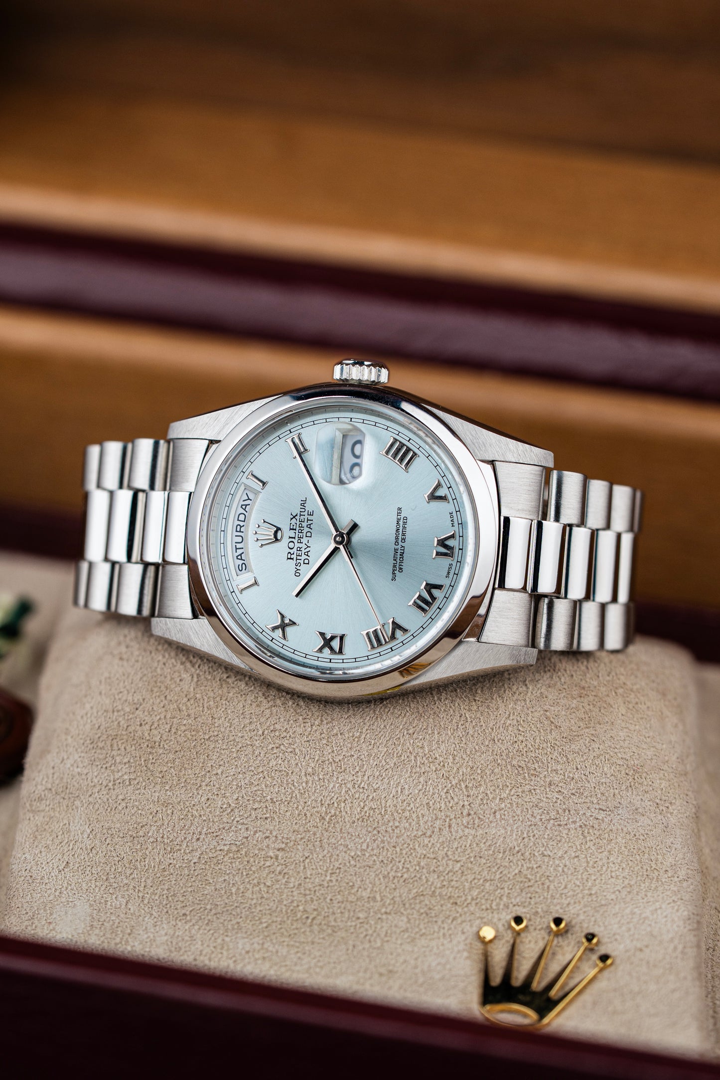 Rolex Day-Date 36mm Platinum Ice-Blue - Ref. 18206