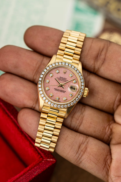 Rolex Lady-Datejust 26mm Coral Stone Dial - Ref. 69138
