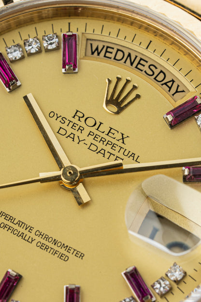Rolex Day-Date 36mm Ruby Baguette - Ref. 18038