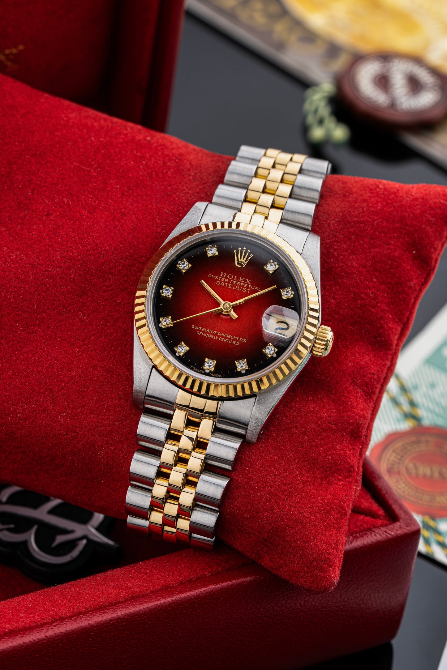 Rolex Datejust 31mm Red Vignette - Ref. 68273