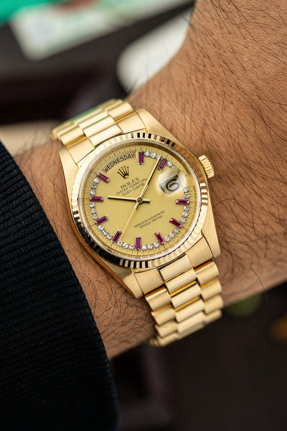 Rolex Day-Date 36mm Ruby Baguette - Ref. 18038