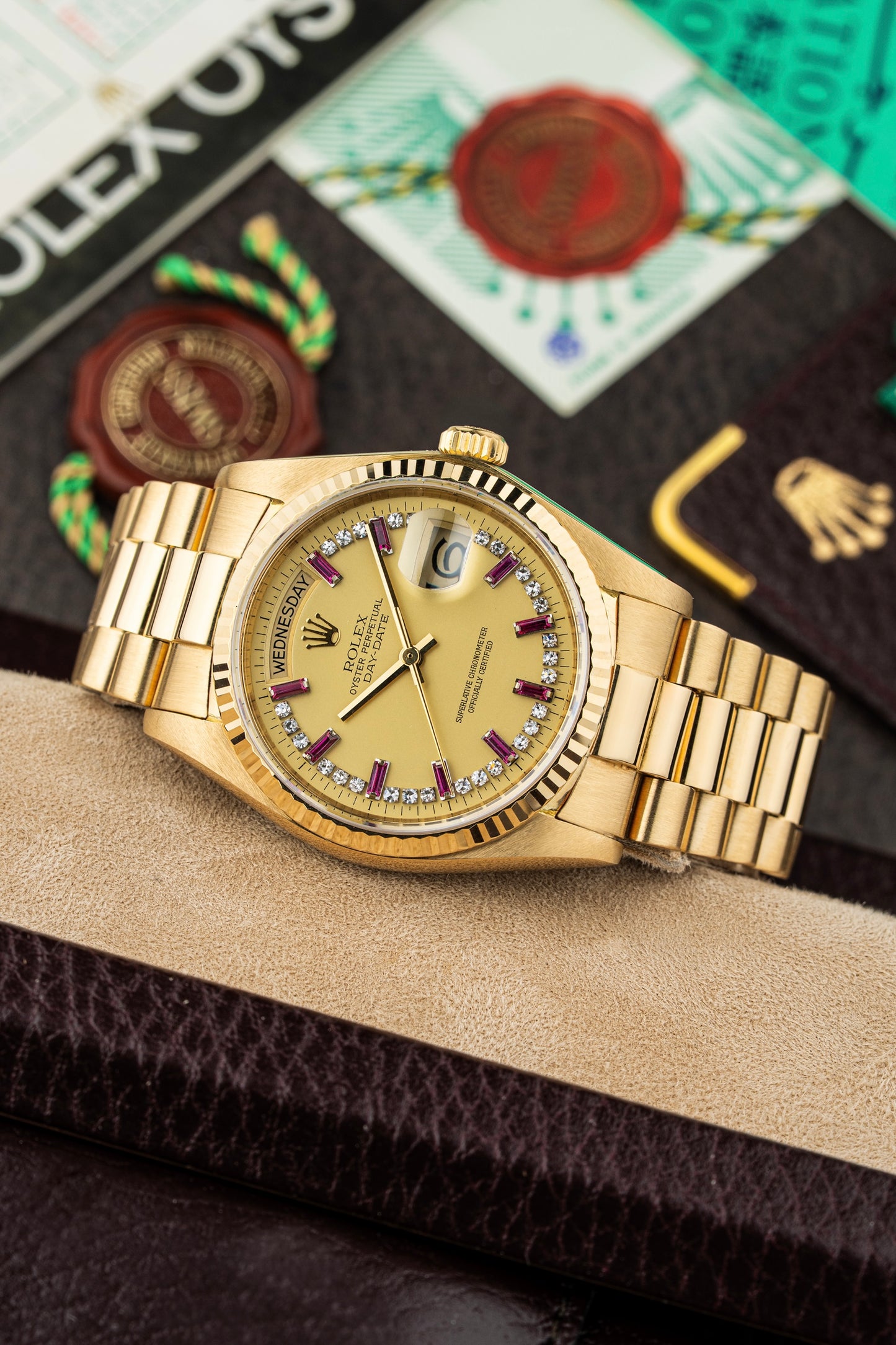 Rolex Day-Date 36mm Ruby Baguette - Ref. 18038