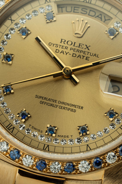 Rolex Day-Date 36mm Rare Factory Sapphire & Diamonds - Ref. 18148