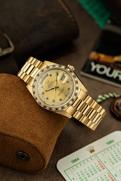 Rolex Day-Date 36mm Rare Factory Sapphire & Diamonds - Ref. 18148