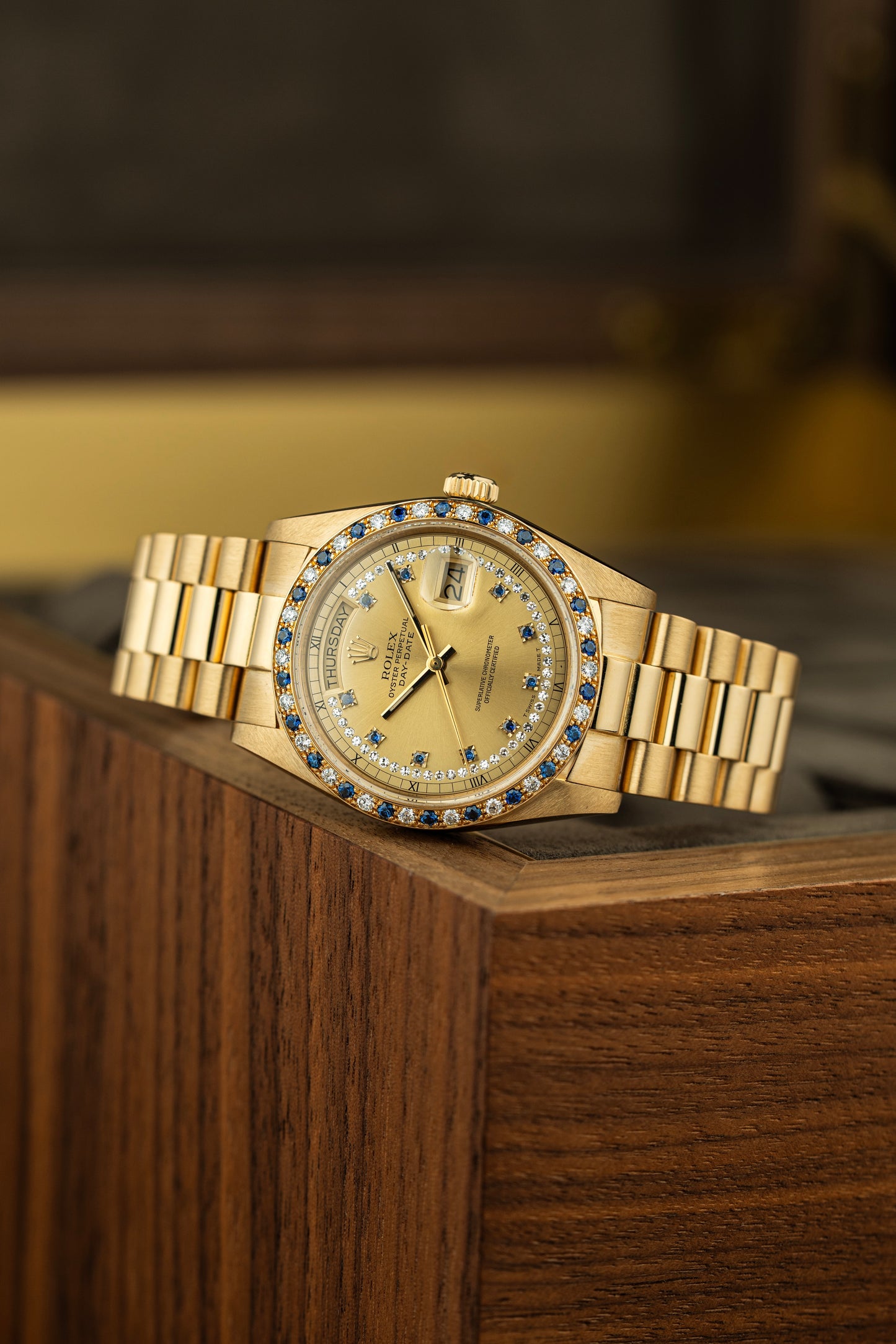 Rolex Day-Date 36mm Rare Factory Sapphire & Diamonds - Ref. 18148