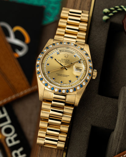 Rolex Day-Date 36mm Rare Factory Sapphire & Diamonds - Ref. 18148