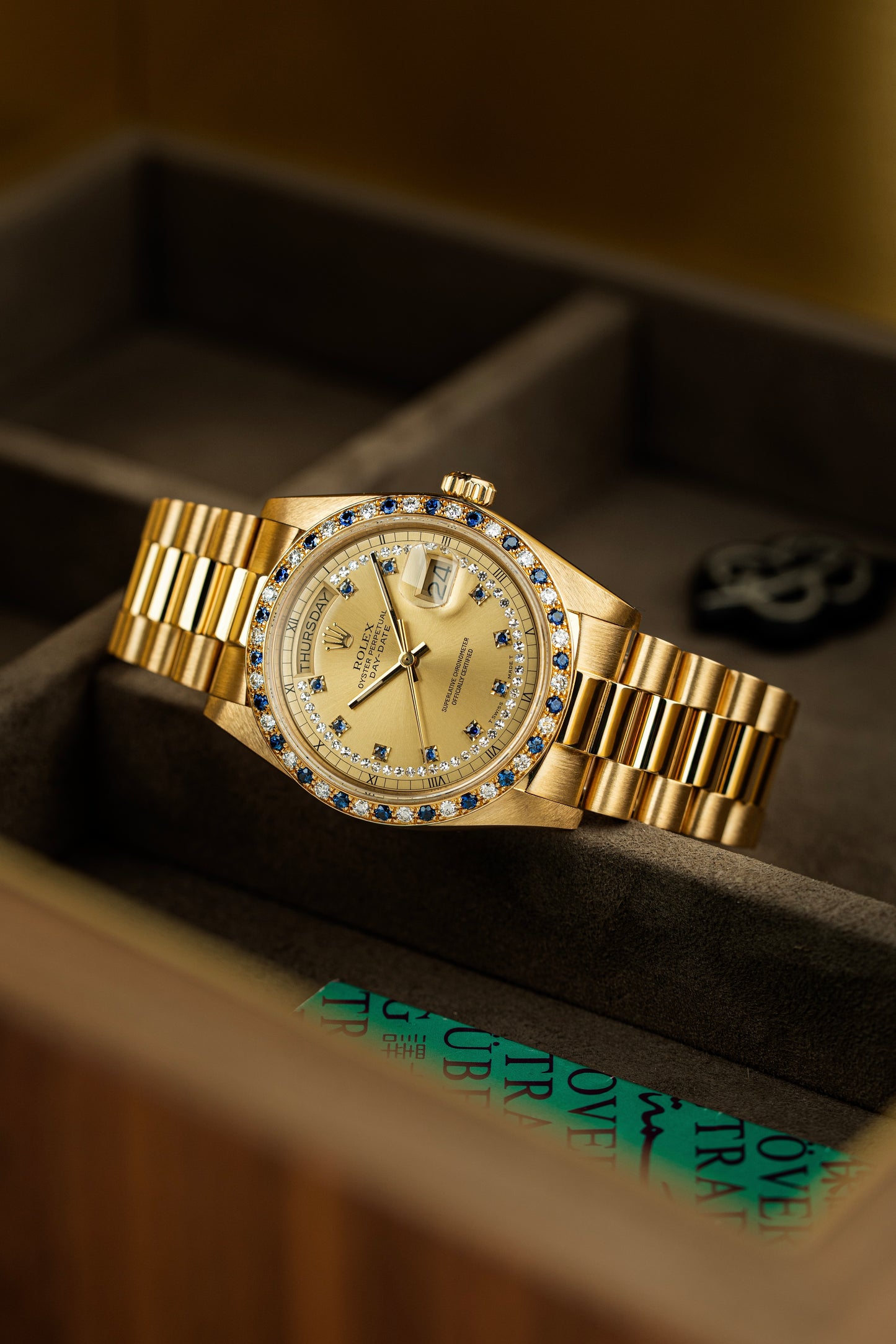 Rolex Day-Date 36mm Rare Factory Sapphire & Diamonds - Ref. 18148