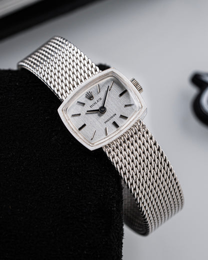 Rolex Precision 9ct White Gold Manual-Wound Cocktail Watch