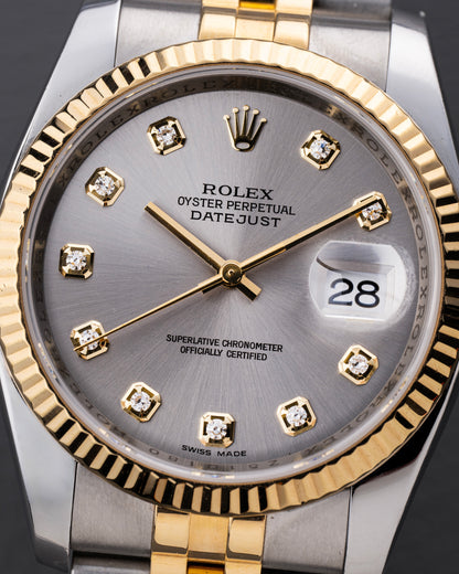 Rolex Datejust 36mm Grey Diamond Dial - Ref. 116233q