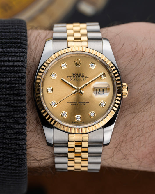 Rolex Datejust 36mm Champagne Diamond Dial - Ref. 116233