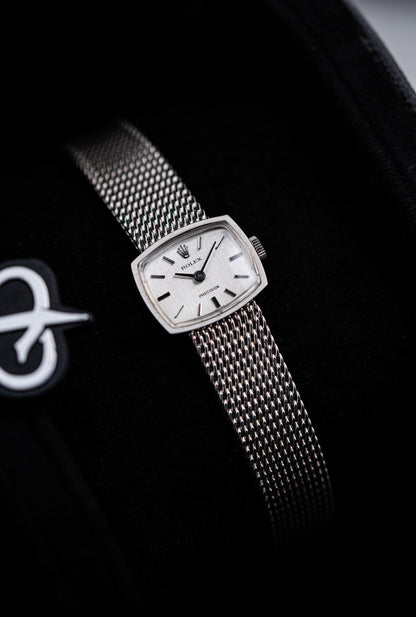 Rolex Precision 9ct White Gold Manual-Wound Cocktail Watch