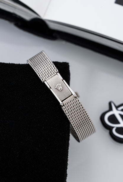 Rolex Precision 9ct White Gold Manual-Wound Cocktail Watch