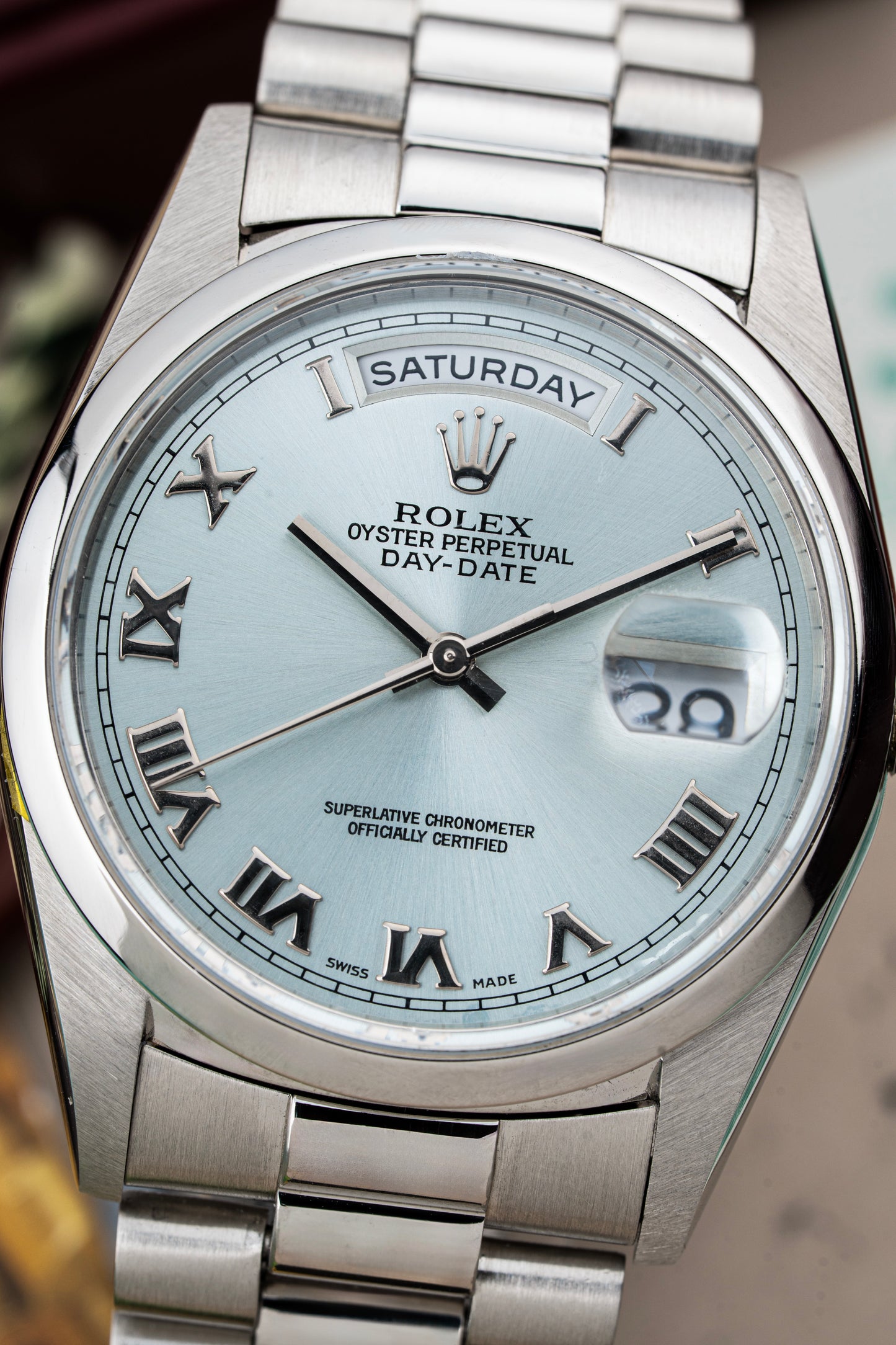 Rolex Day-Date 36mm Platinum Ice-Blue - Ref. 18206