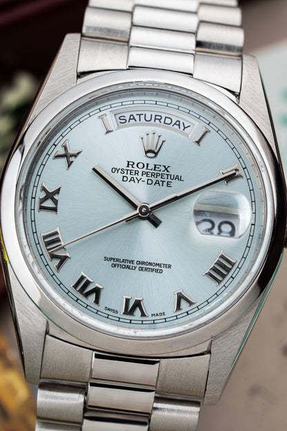 Rolex Day-Date 36mm Platinum Ice-Blue - Ref. 18206