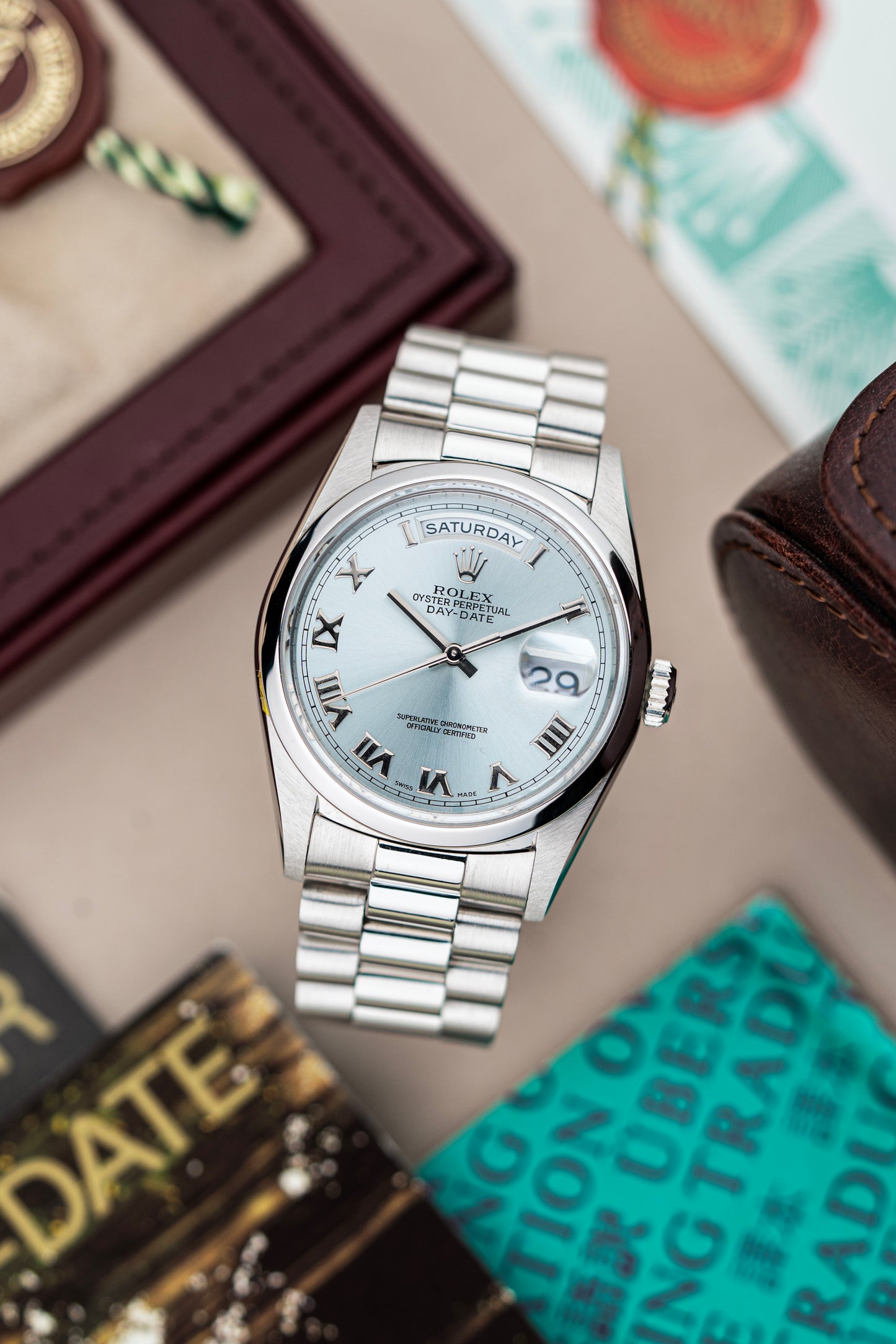 Rolex Day-Date 36mm Platinum Ice-Blue - Ref. 18206