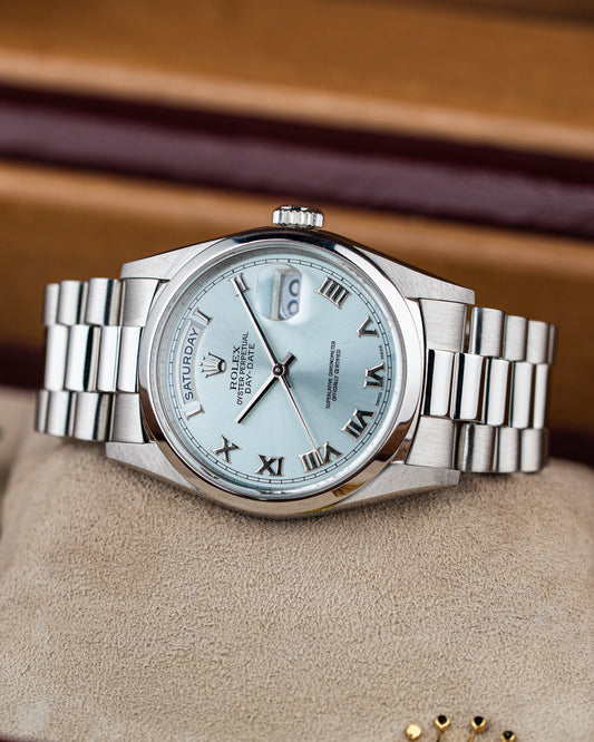 Rolex Day-Date 36mm Platinum Ice-Blue - Ref. 18206